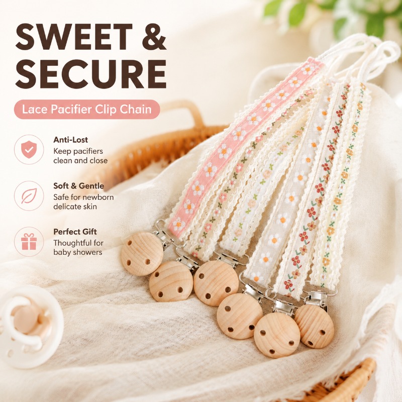 Baby Products For 1 Year Old - Prendedor de Chupeta de Renda para